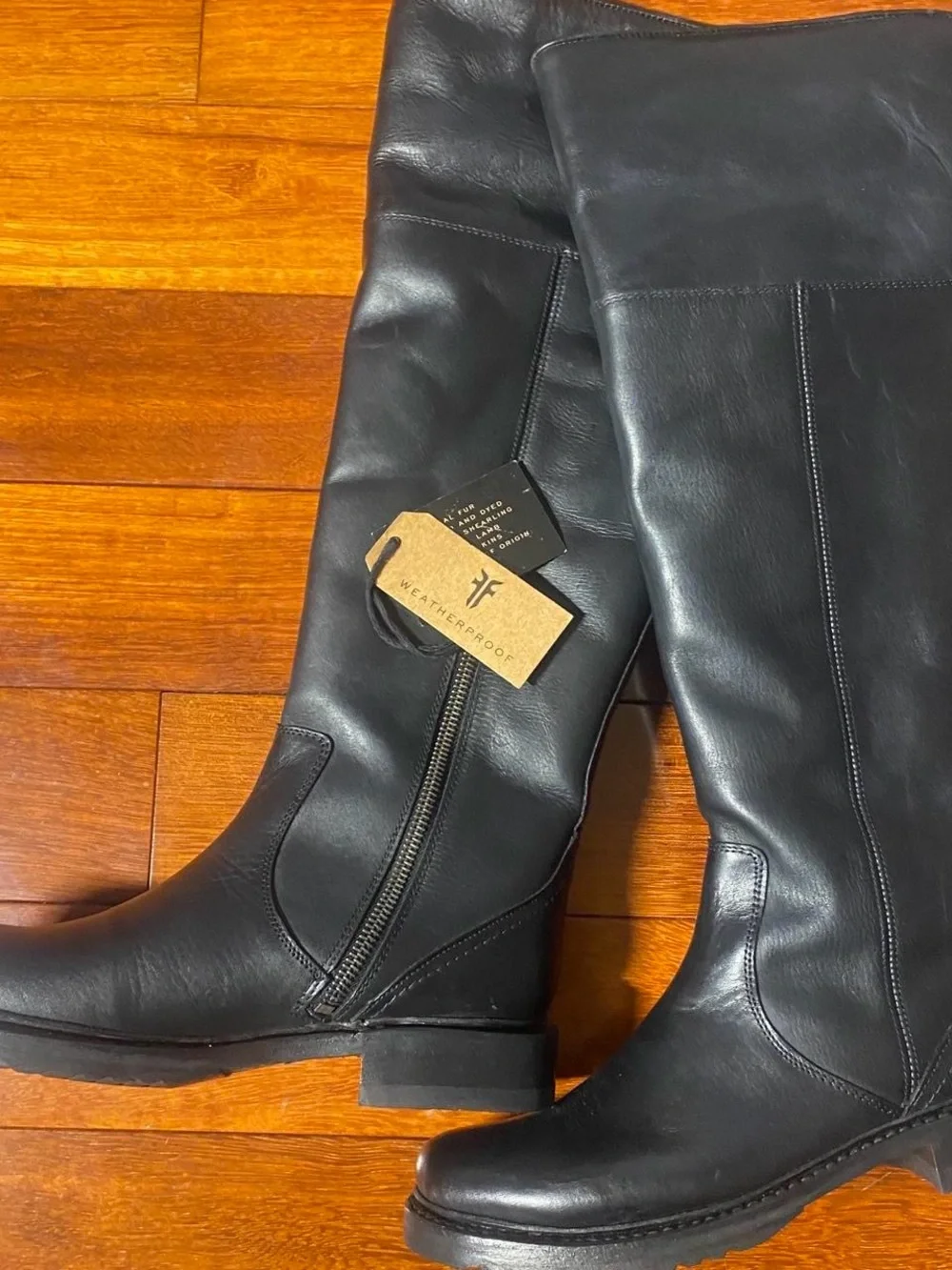 Weatherproof Black Over-the-Knee Leather Boots